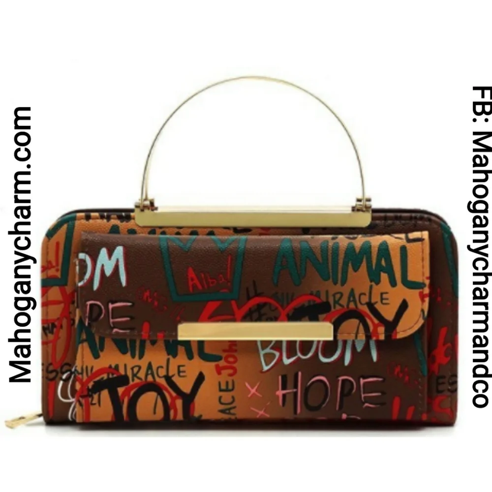 Mahogany Graffiti Princess Crossbody Handbag - Picture 1 of 4